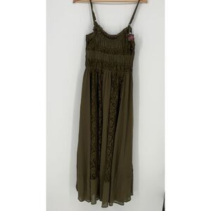 Gacaky Lace Embroidered Maxi Dress A-Line Bohemian Beach Casual